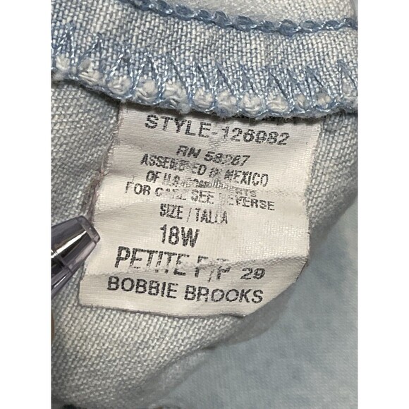 Bobbie Brooks Womens Petite Size 18W Blue Pull On Elastic Waist 100% Cotton Jean - Picture 3 of 4